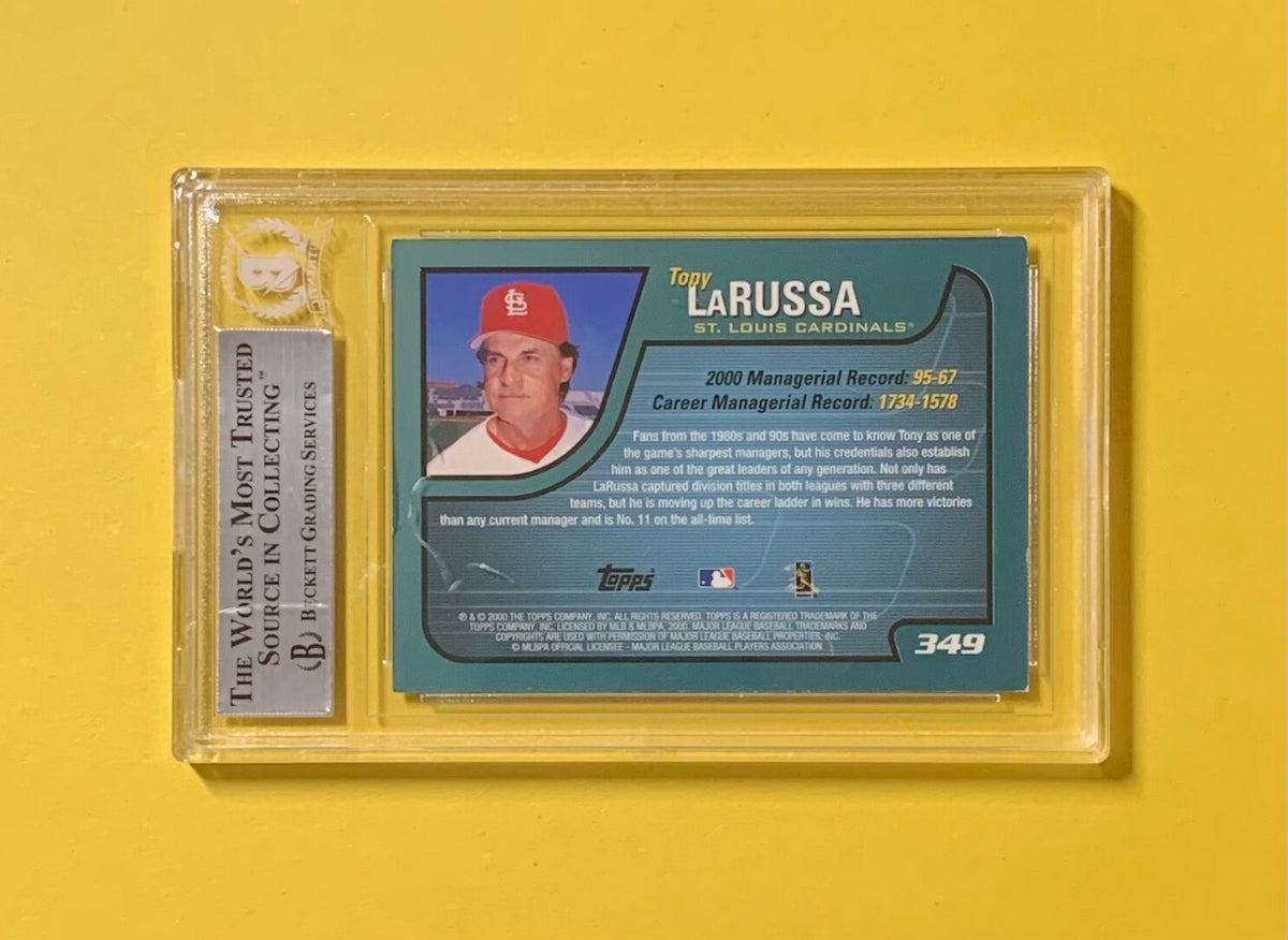 2001 TOPPS TONY LARUSSA #349 AUTHENTIC AUTO BECKETT CERTIFIED CARDINALS
