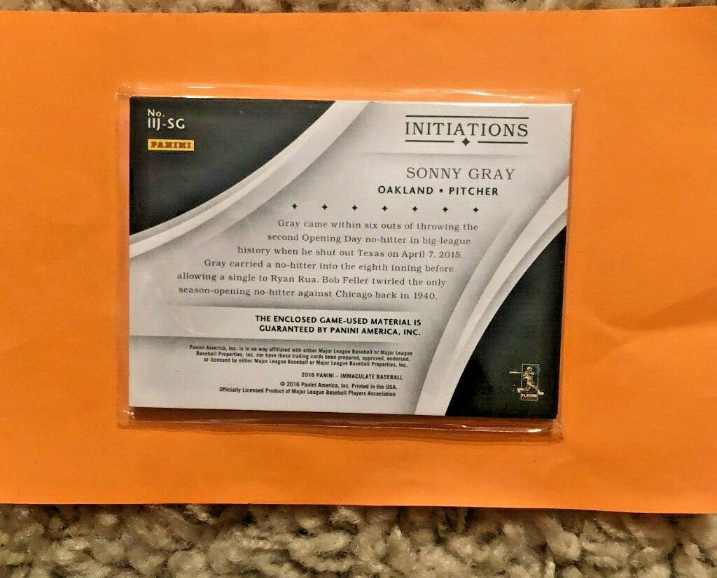 2016 IMMACULATE SONNY GRAY INITIATIONS GAME USED 42/49 13.99