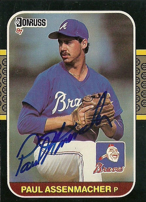 PAUL ASSENMACHER ATLANTA BRAVES SIGNED AUTOGRAPHED 1988 DONRUSS CARD #290 W/COA