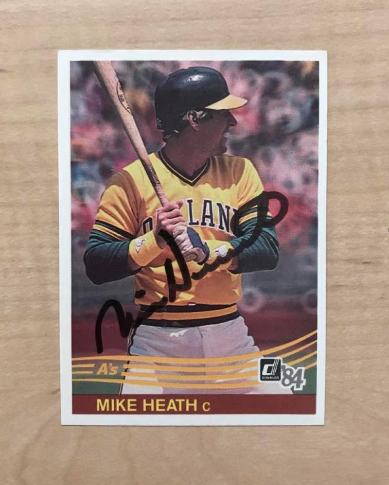 MIKE HEATH OAKLAND ATHLETICS SIGNED AUTOGRAPHED 1984 DONRUSS CARD #223 W/COA 