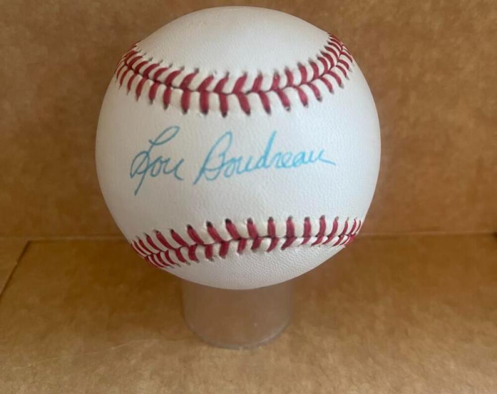 LOU BOUDREAU RED SOX HOFER SIGNED AUTOGRAPHED BASEBALL SGC AUTH