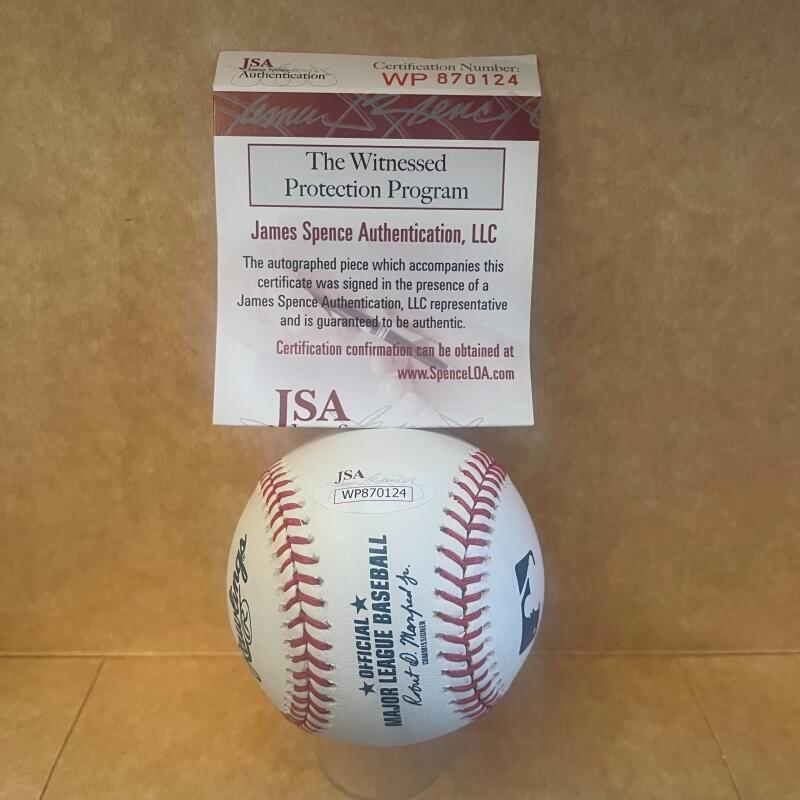 KYLE WRIGHT BRAVES SIGNED AUTOGRAPHED M.L. BASEBALL JSA 870124