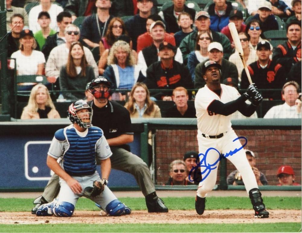 ERIC DAVIS HIT SAN FRANCISCO GIANTS SIGNED AUTOGRAPHED 8x10 PHOTO W/COA