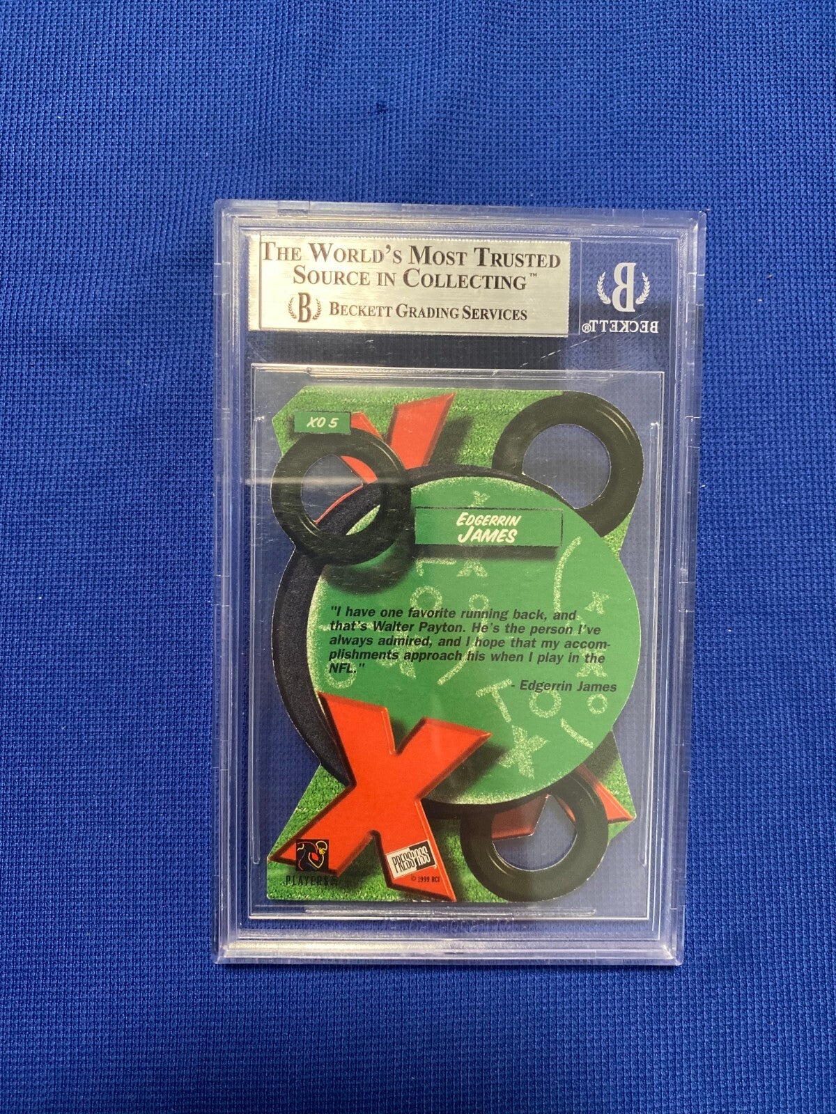 1999 PRESS PASS #XO5 EDGERRIN JAMES HURRICANES RC SIGNED AUTO CARD BECKETT AUTH
