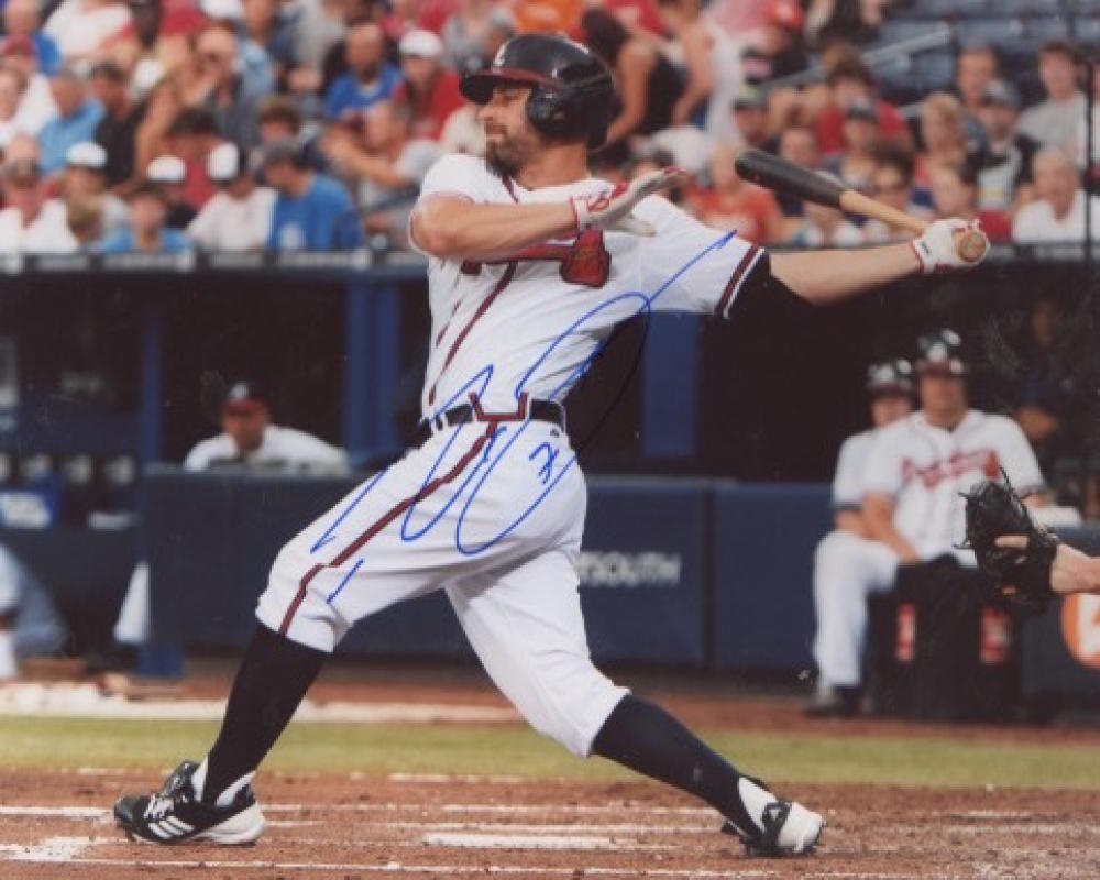 REED JOHNSON  ATLANTA BRAVES SIGNED 8X10 PHOTO W/COA ACTION