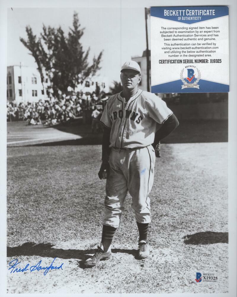 FRED SANFORD ST. LOUIS BROWNS SIGNED AUTOGRAPHED 8X10 PHOTO BECKETT X19325