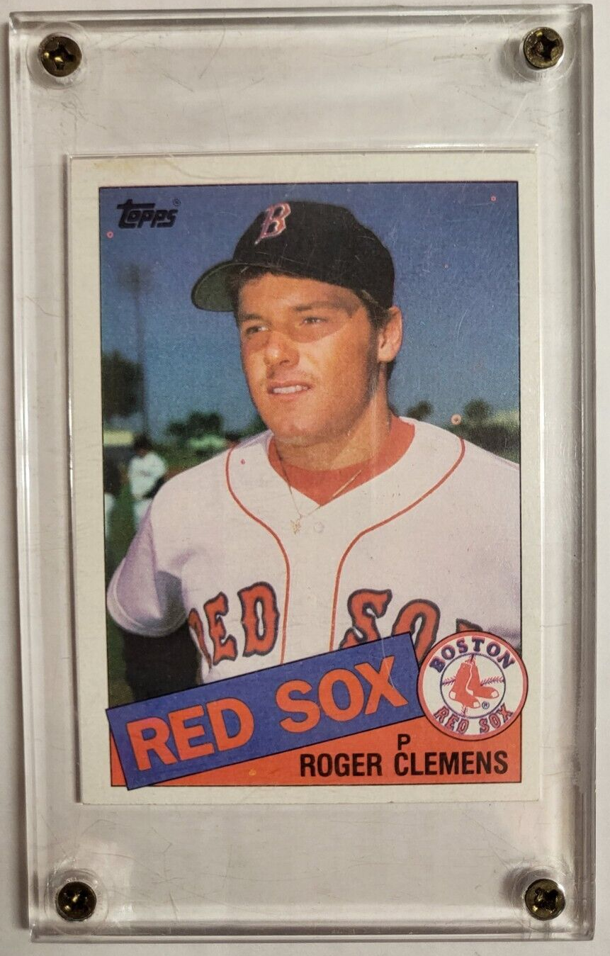 1985 TOPPS ROGER CLEMENS ROOKIE #181 IN CASE RED SOX BASEBALL CARD