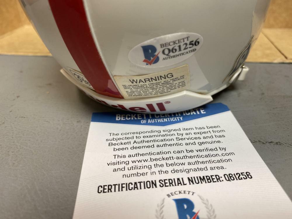 IRVING FRYAR NEBRASKA SIGNED AUTOGRAPHED RIDDELL MINI HELMET BECKETT Q61256