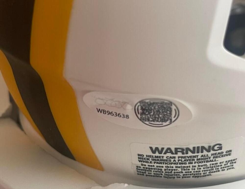 JERRY KRAMER PACKERS HOF 18 SIGNED RAVE MINI HELMET BECKETT AUTH