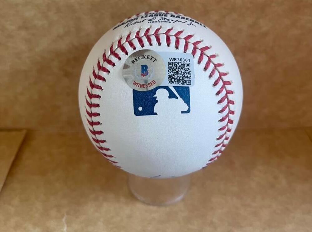 JOSE ADOLIS GARCIA #53 RANGERS SIGNED AUTO M.L. BASEBALL BECKETT AUTH