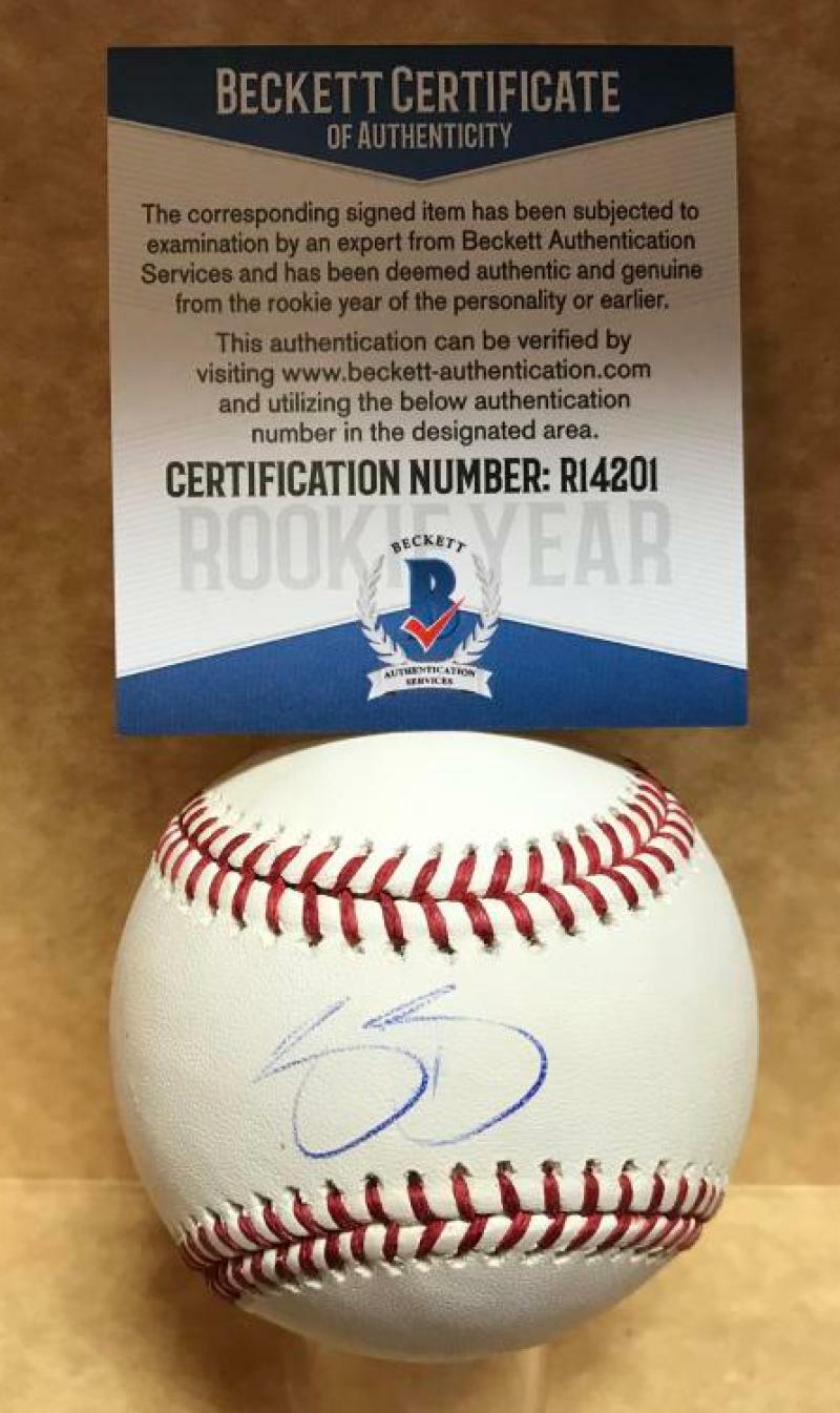 ZACK BURDI CHICAGO WHITE SOX ROOKIE YEAR SIGNED M.L. BASEBALL BECKETT R14201