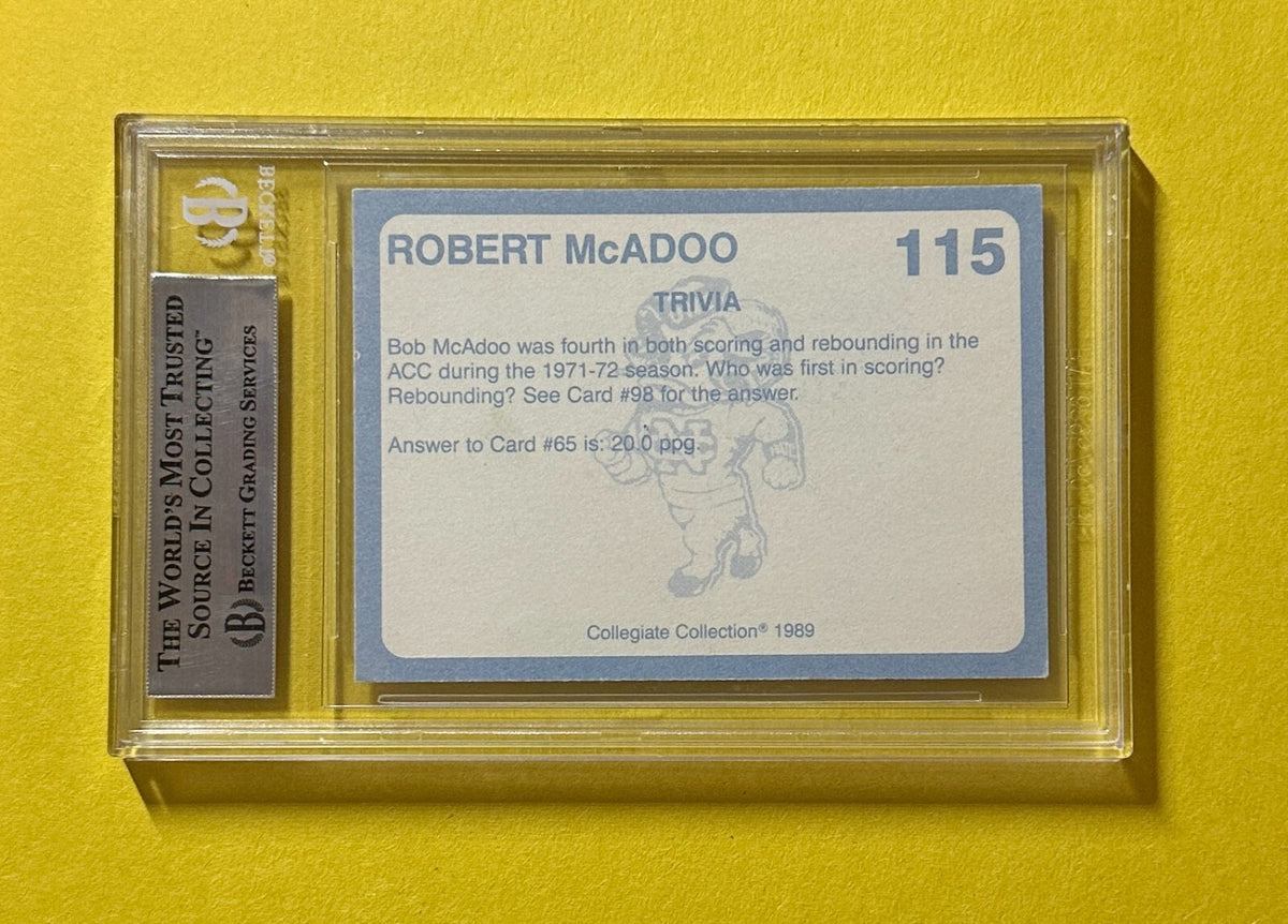 1989-90 NORTH CAROLINA COLLEG. ROBERT MCADOO BECKETT AUTH SIGNED AUTO CARD #115