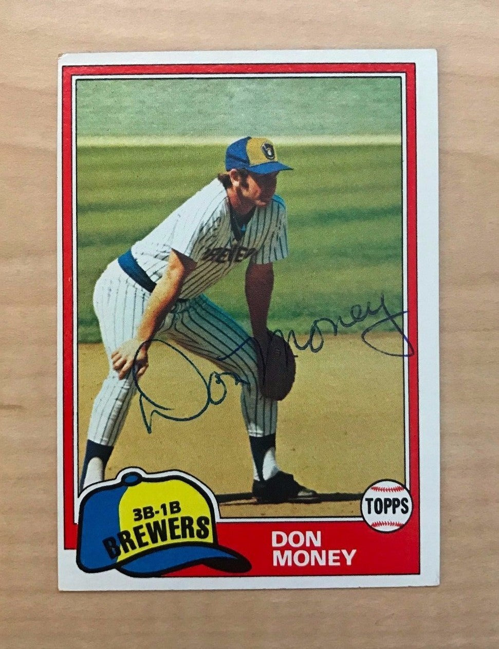 DON MONEY MILWAUKEE BREWERS SIGNED AUTOGRAPHED 1981 TOPPS CARD #106 W/COA