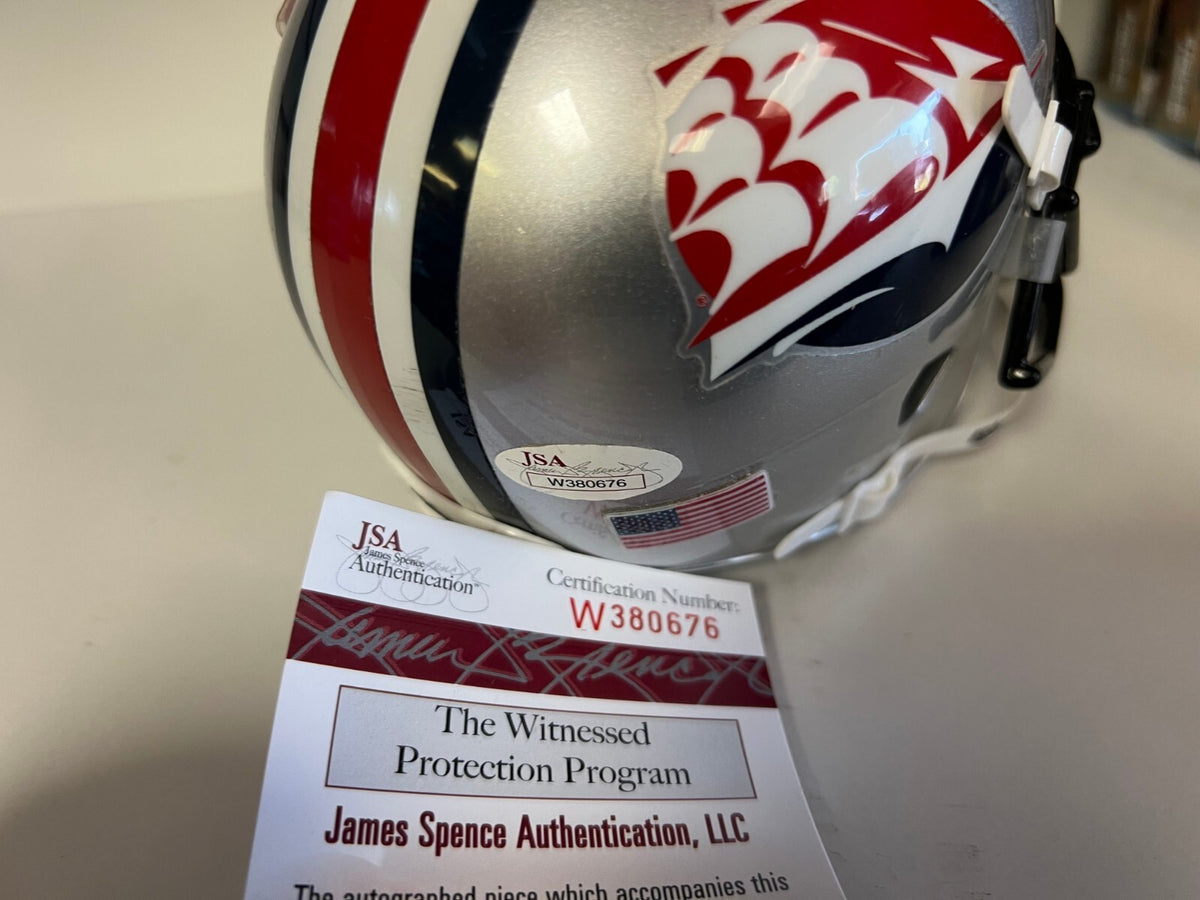 BRENT GRIMES COLLEGE SIGNED AUTOGRAPHED MINI HELMET JSA COA