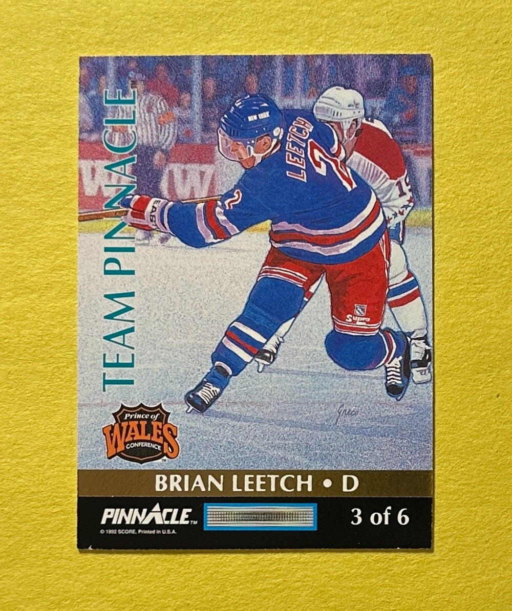 1992 PINNACLE PAUL COFFEY BRIAN LEETCH TEAM PINNACLE DUAL #3 KINGS RANGERS