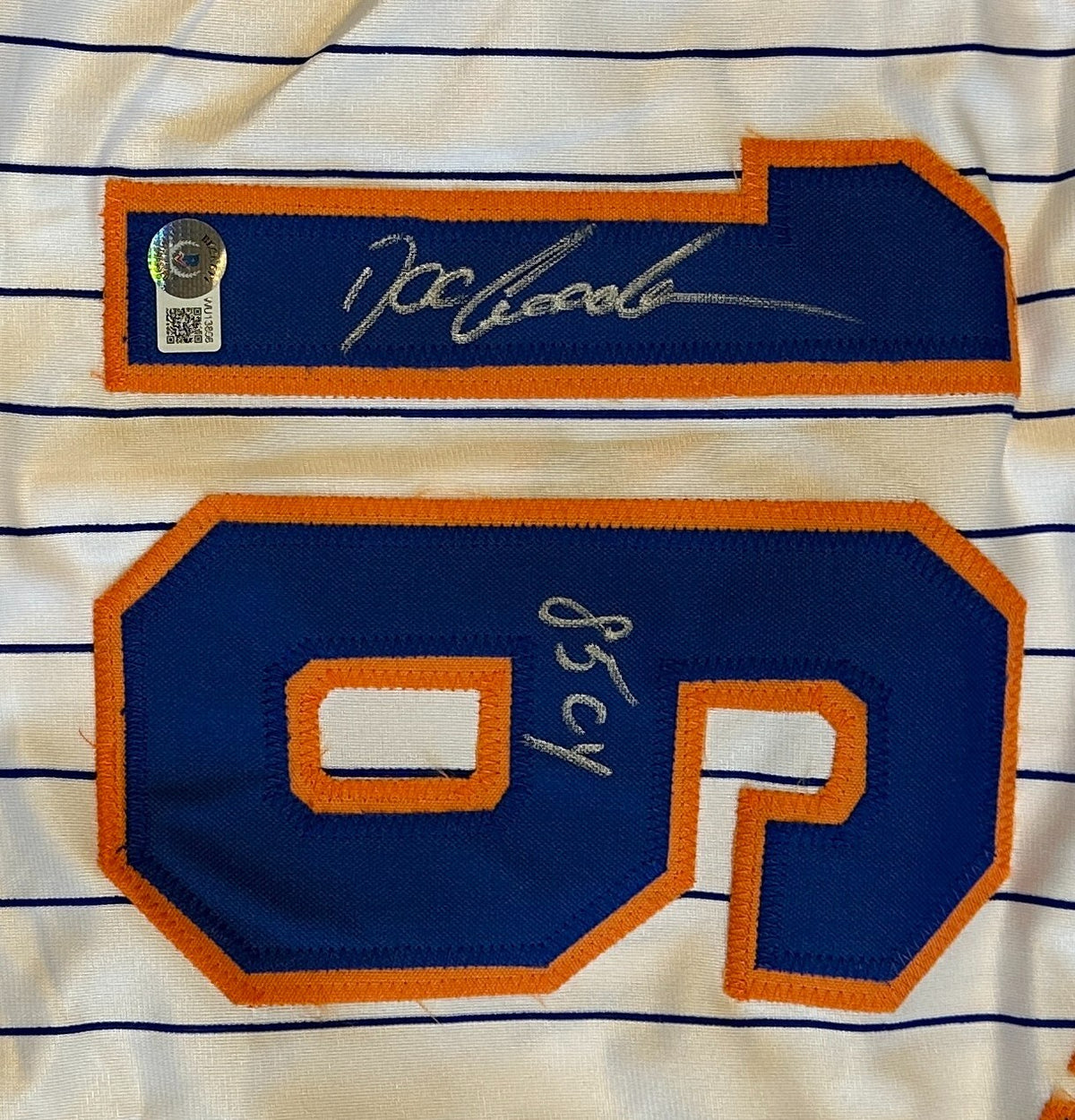 DWIGHT GOODEN METS SIGNED AUTO'D "85 CY" WHITE CUSTOM JERSEY SZ XL BECKETT