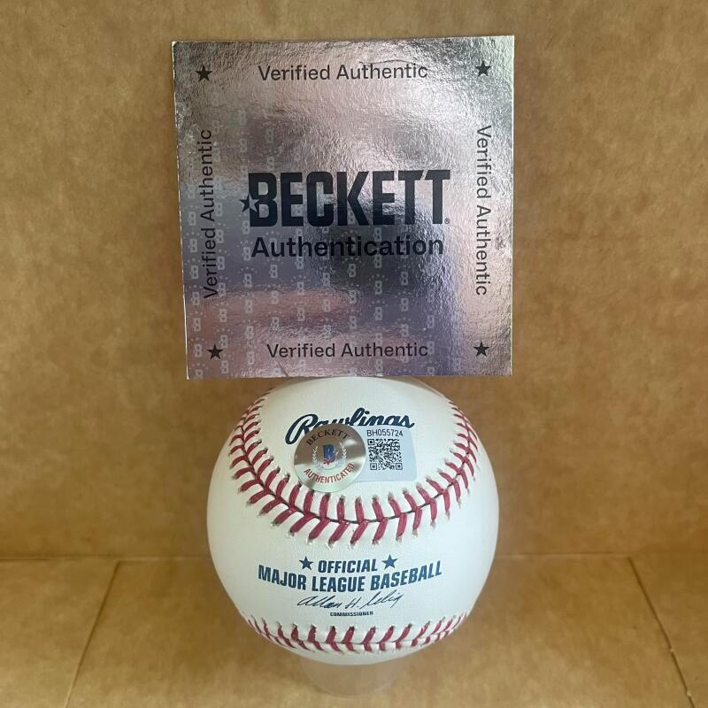 JIM LEFEBVRE ROY 65 DODGERS SIGNED AUTOGRAPHED M.L. BASEBALL BECKETT AUTH