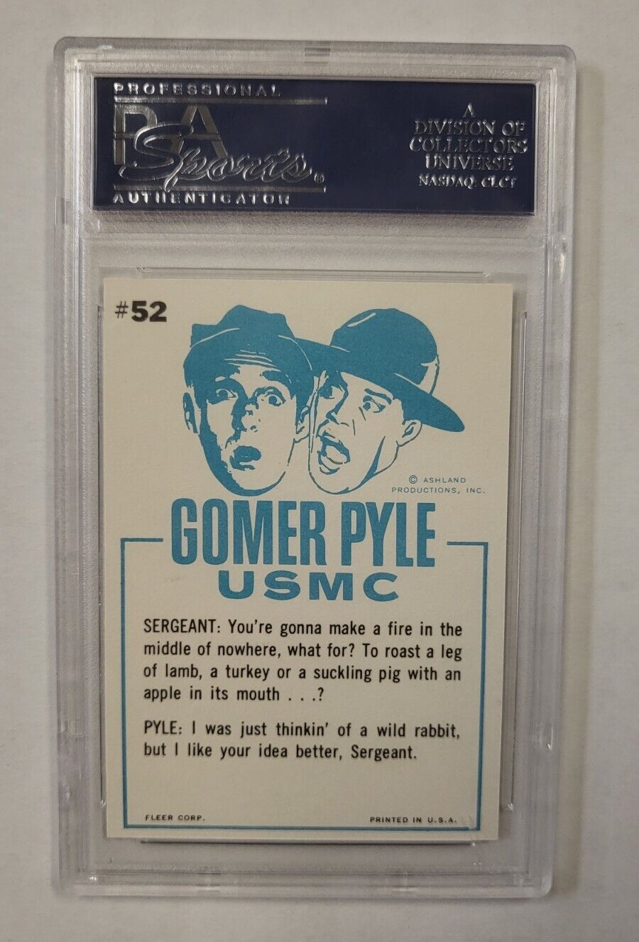 1965 GOMER PYLE #52 TRADING CARD PSA 9 RARE