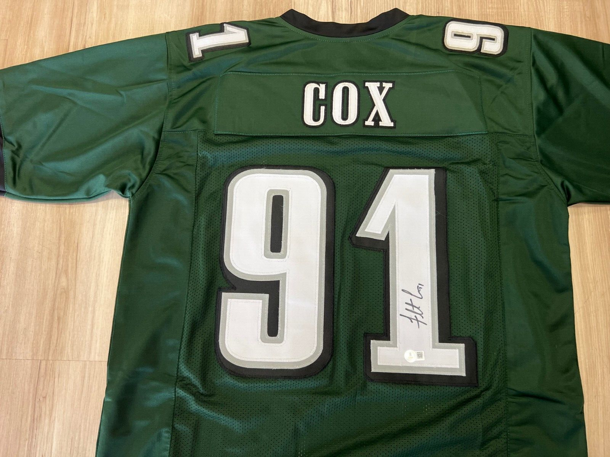 FLETCHER COX #91 EAGLES SIGNED AUTOGRAPHED CUSTOM JERSEY SZ XL JSA COA