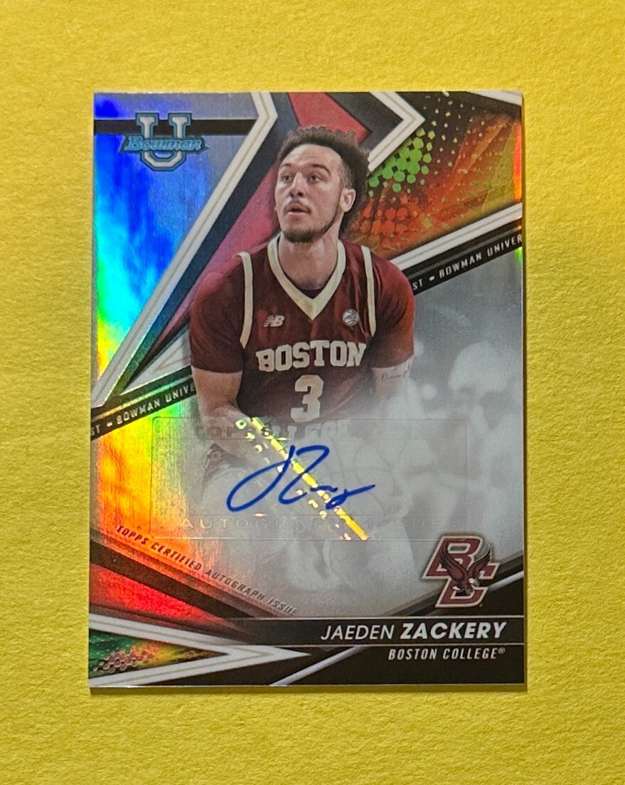 2022-23 BOWMAN UNIVERSITY'S BEST JAEDEN ZACKERY REFRACTOR AUTO #BOA-JZ