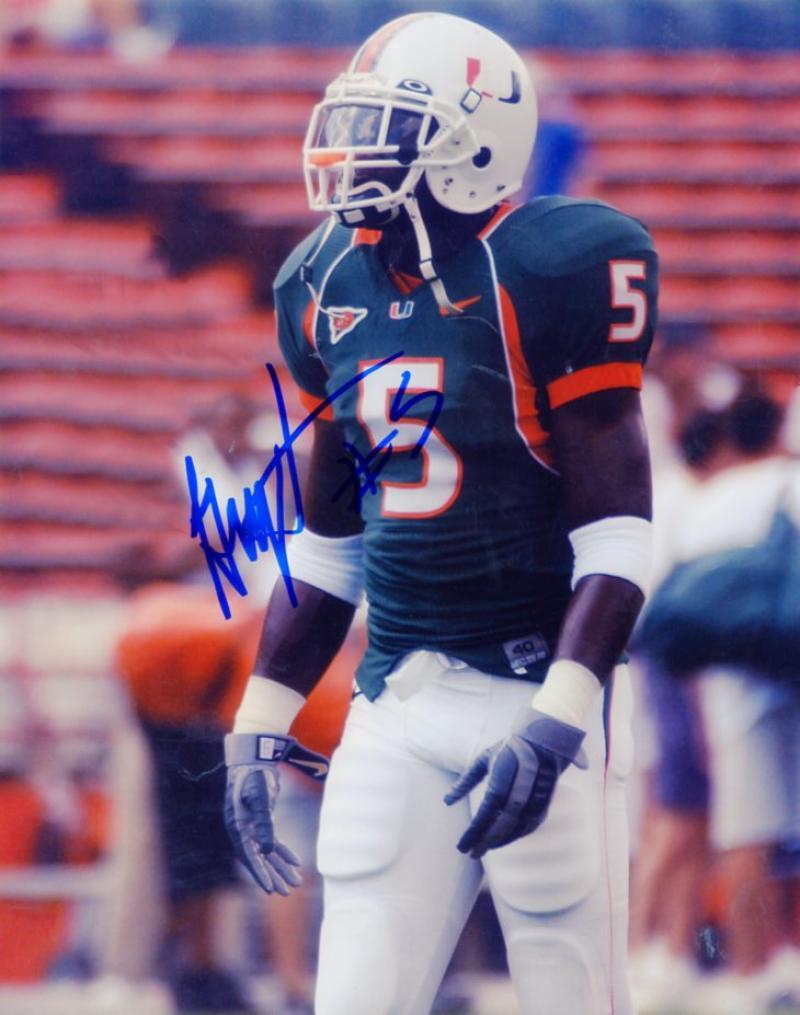 GREG THREAT MIAMI HURRICANES SIGNED AUTOGRAPHED OPEN FIELD 8X10 PHOTO W/COA
