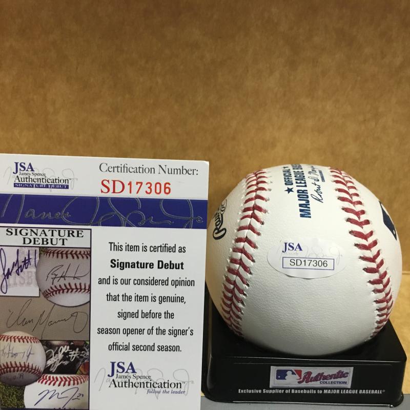 ANDERSON ESPINOZA BOSTON RED SOX SIGNATURE DEBUT M.L. SIGNED BASEBALL JSA SD1730
