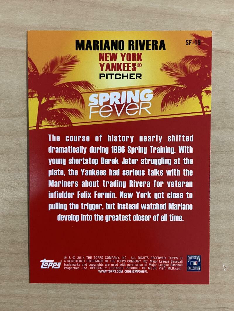 MARIANO RIVERA NEW YORK YANKEES 2014 TOPPS CARD #SF-19 