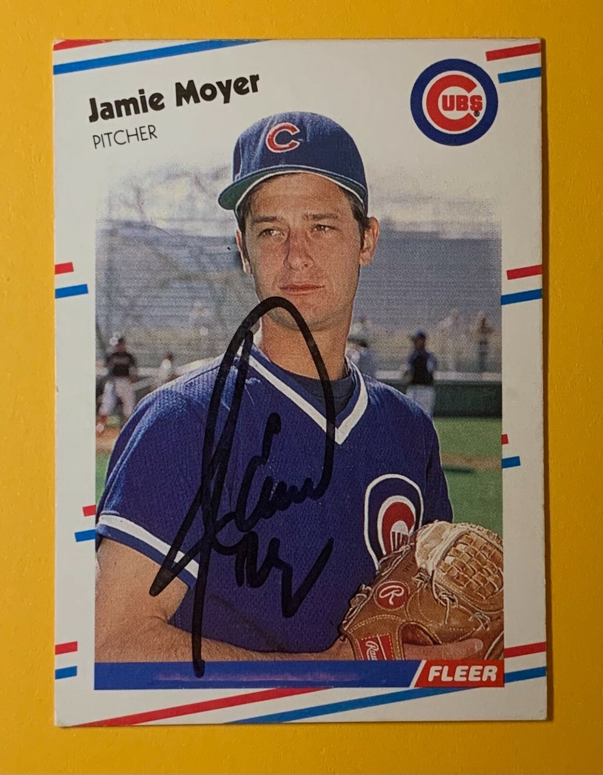 1988 FLEER JAMIE MOYER CUBS #426 SIGNED AUTOGRAPHED CARD W/ COA