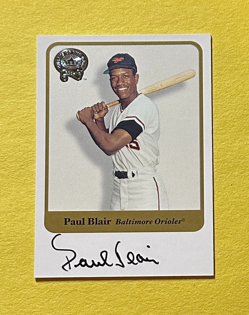 2001 FLEER PAUL BLAIR AUTOGRAPH ORIOLES
