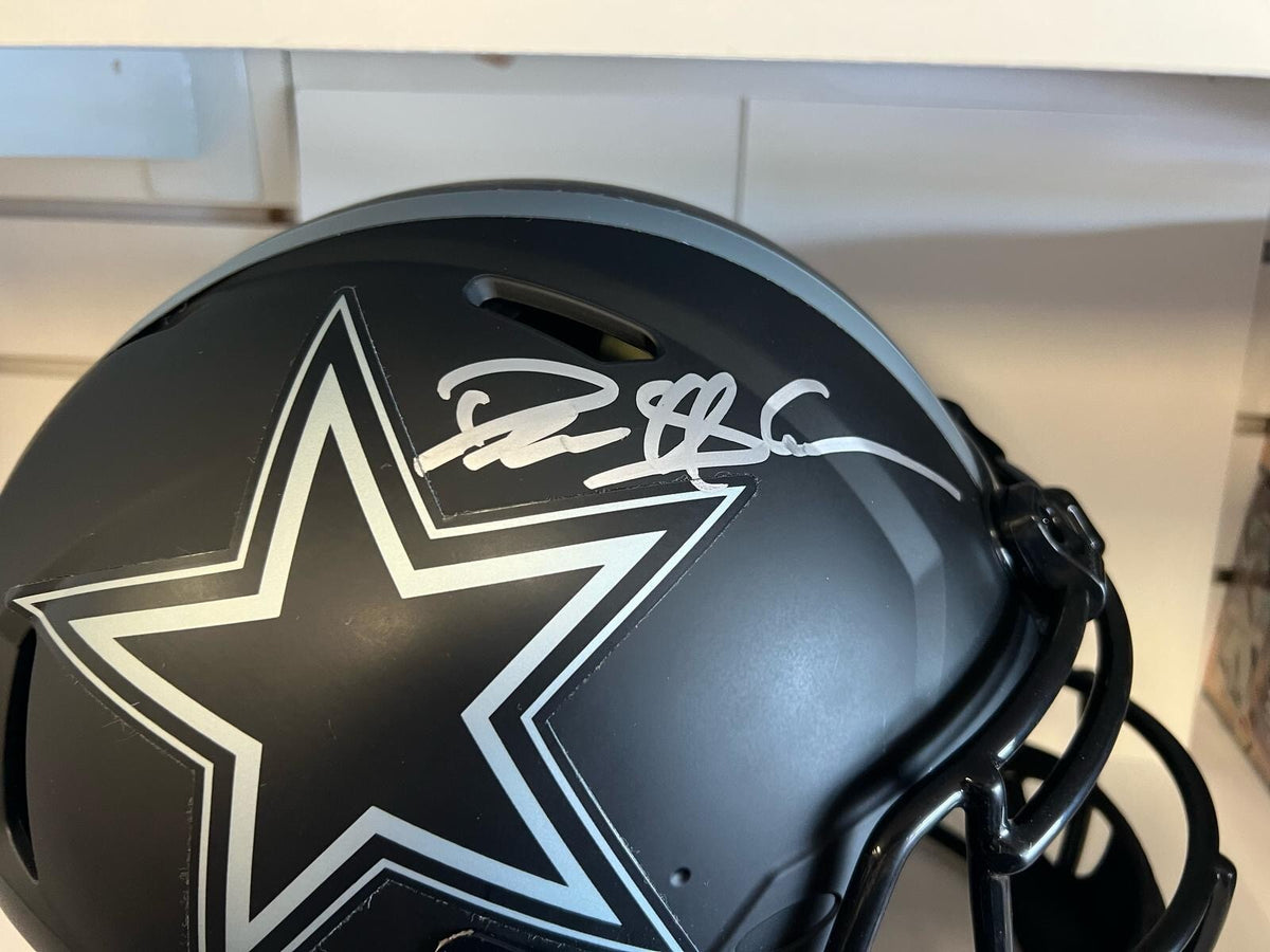DEION SANDERS COWBOYS SIGNED AUTOGRAPHED ECLIPSE PRO LINE FULL SIZE HELMET BAS