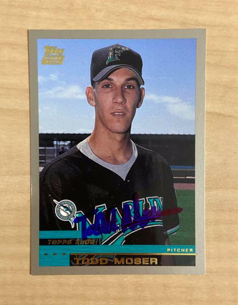 TODD MOSER FLORIDA MARLINS SIGNED AUTOGRAPHED 2000 TOPPS CARD #T7 W/COA
