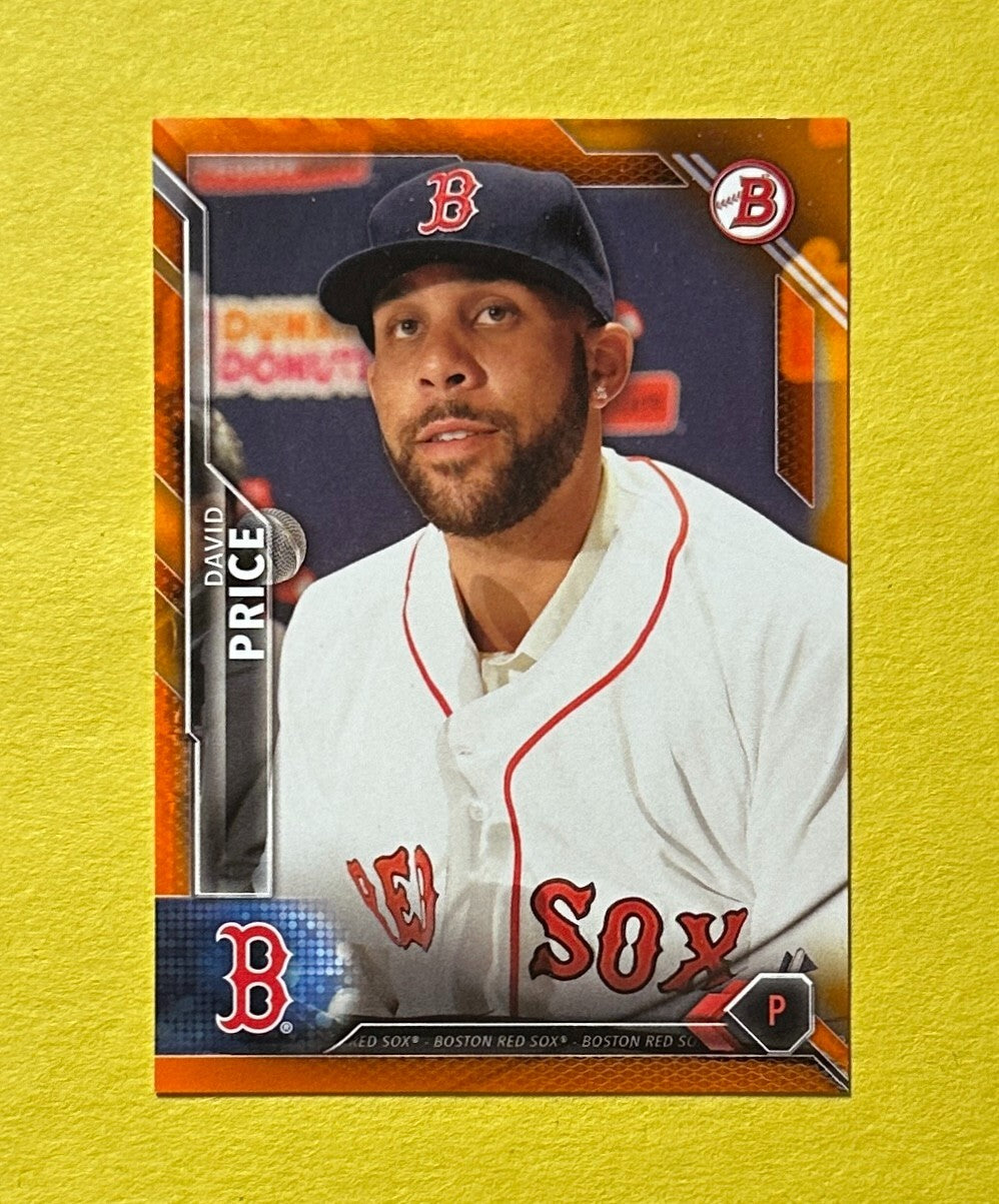 2016 BOWMAN DAVID PRICE ORANGE PAPER /25 #92 RED SOX