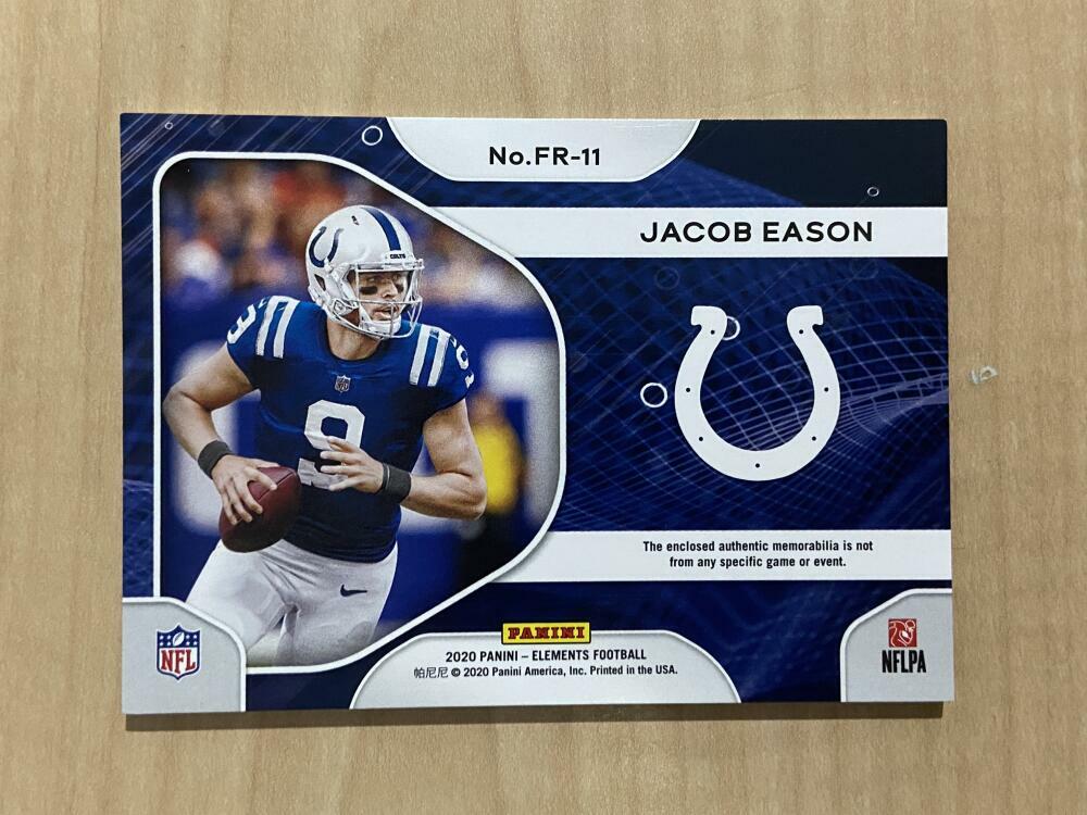 2020 ELEMENTS JACOB EASON FREQUENCY JERSEY PATCH COLTS ROOKIE QB 15/199