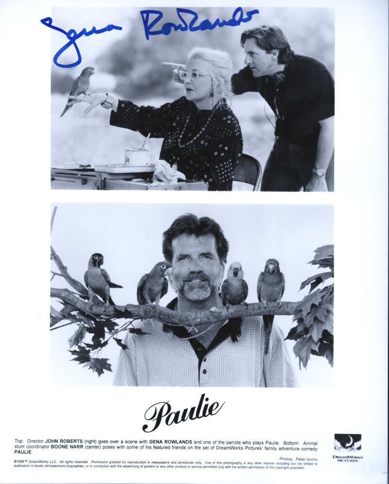 GENA ROWLANDS PAULIE ACTRESS SIGNED 8X10 PHOTO W/ COA PROOF