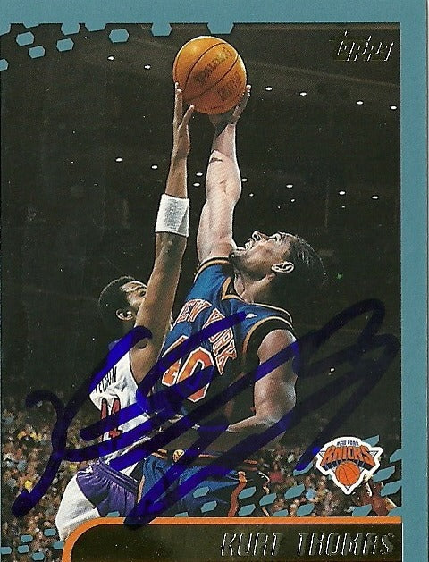 KURT THOMAS NEW YORK KNICKS SIGNED AUTOGRAPHED 2001 TOPPS CARD #159 W/COA