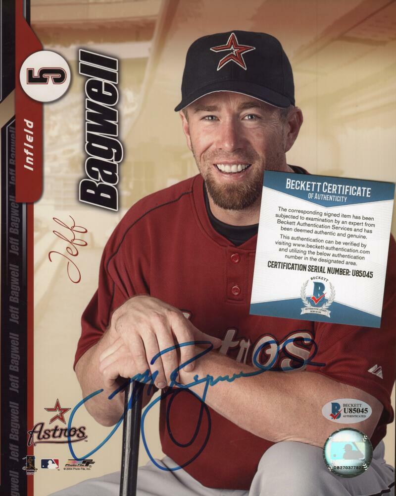 JEFF BAGWELL HOUSTON ASTROS SIGNED AUTOGRAPHED 8X10 PHOTO BECKETT U85045