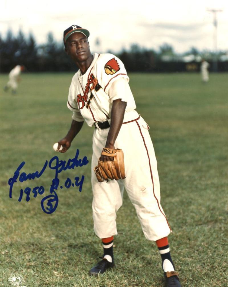 BRIAN JORDAN JETHROE BOSTON BRAVES 1950 R.O.Y. SIGNED AUTOGRAPHED 8X10 PHOTO W/C