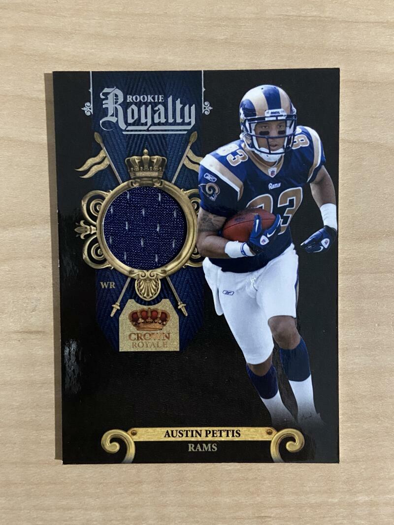 AUSTIN PETTIS LOS ANGELES RAMS 2011 CROWN ROYALE PATCH 79/299 CARD #16