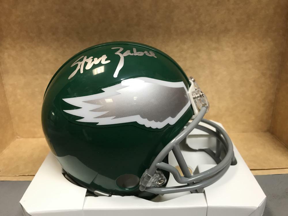STEVE ZABEL PHILADELPHIA EAGLES SIGNED AUTOGRAPHED MINI HELMET W/ COA