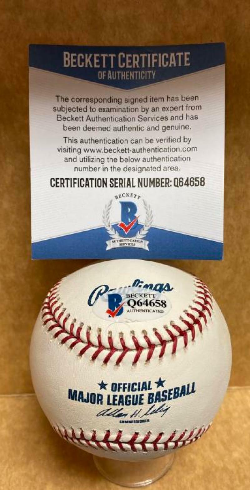 DAVE STEWART LOS ANGELES DODGERS SIGNED AUTOGRAPHED M.L. BASEBALL BECKETT Q64658