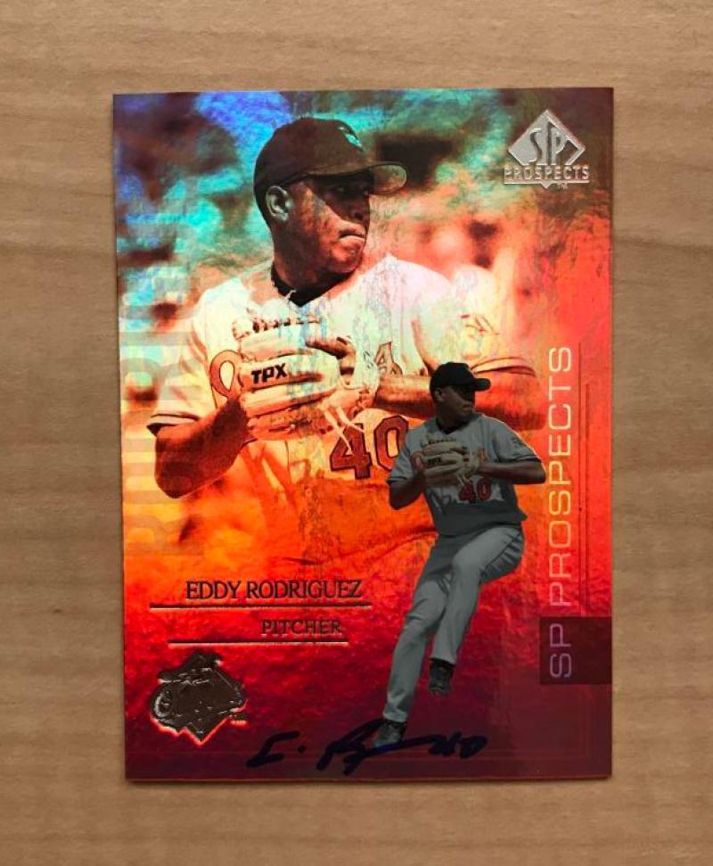 EDDY RODRIGUEZ BALTIMORE ORIOLES AUTOGRAPHED 2004 UPPER DECK SP CARD #165 W/COA