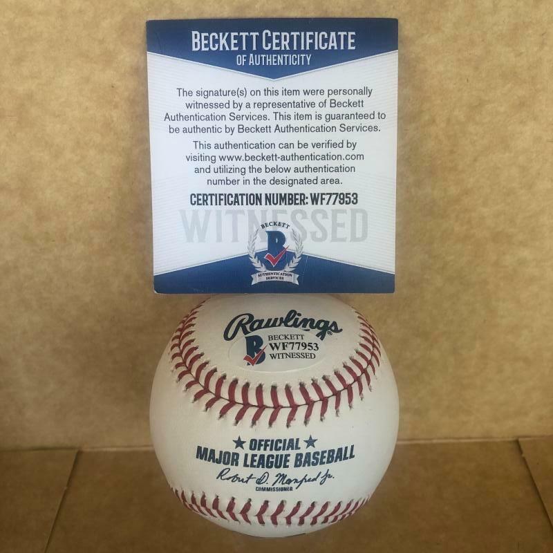 SHANE BIEBER INDIANS  2020 AL CY YOUNG SIGNED AUTO M.L BASEBALL BECKETT WF77953