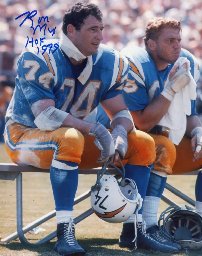 RON MIX SAN DIEGO CHARGERS HOF 1979 SIGNED 8X10 PHOTO W/ COA