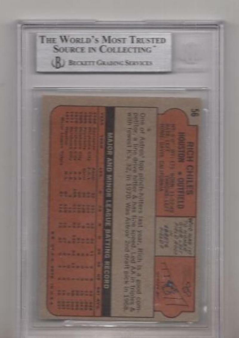 1972 TOPPS RICH CHILES VINTAGE SIGNED CARD BECKETT AUTHENTIC AUTOGRAPH