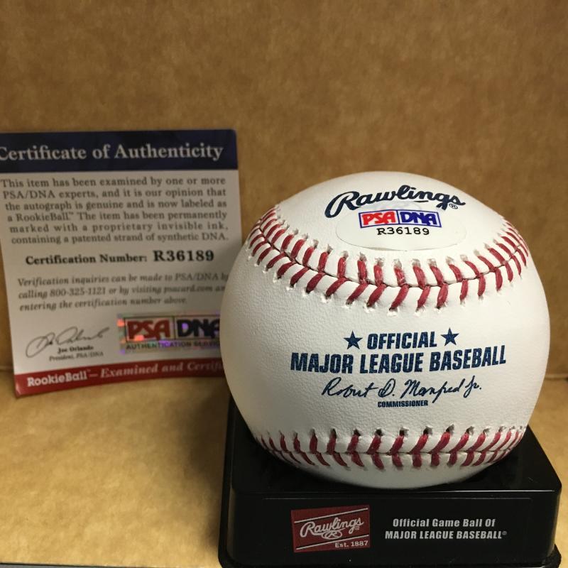 ROBERTO BALDOQUIN ANGELS/CUBA ROOKIE BALL M.L. SIGNED BASEBALL PSA R36189