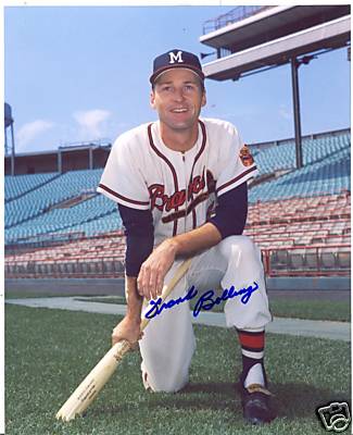 FRANK BOLLING MILWAUKEE BRAVES SIGNED 8X10 PHOTO W/COA