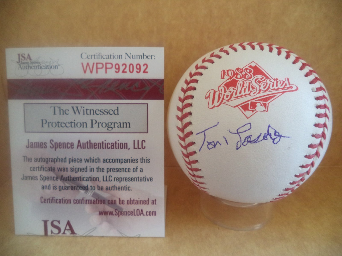 TOMMY LASORDA DODGERS SIGNED AUTO 1988 WORLD SERIES BASEBALL JSA WPP92092