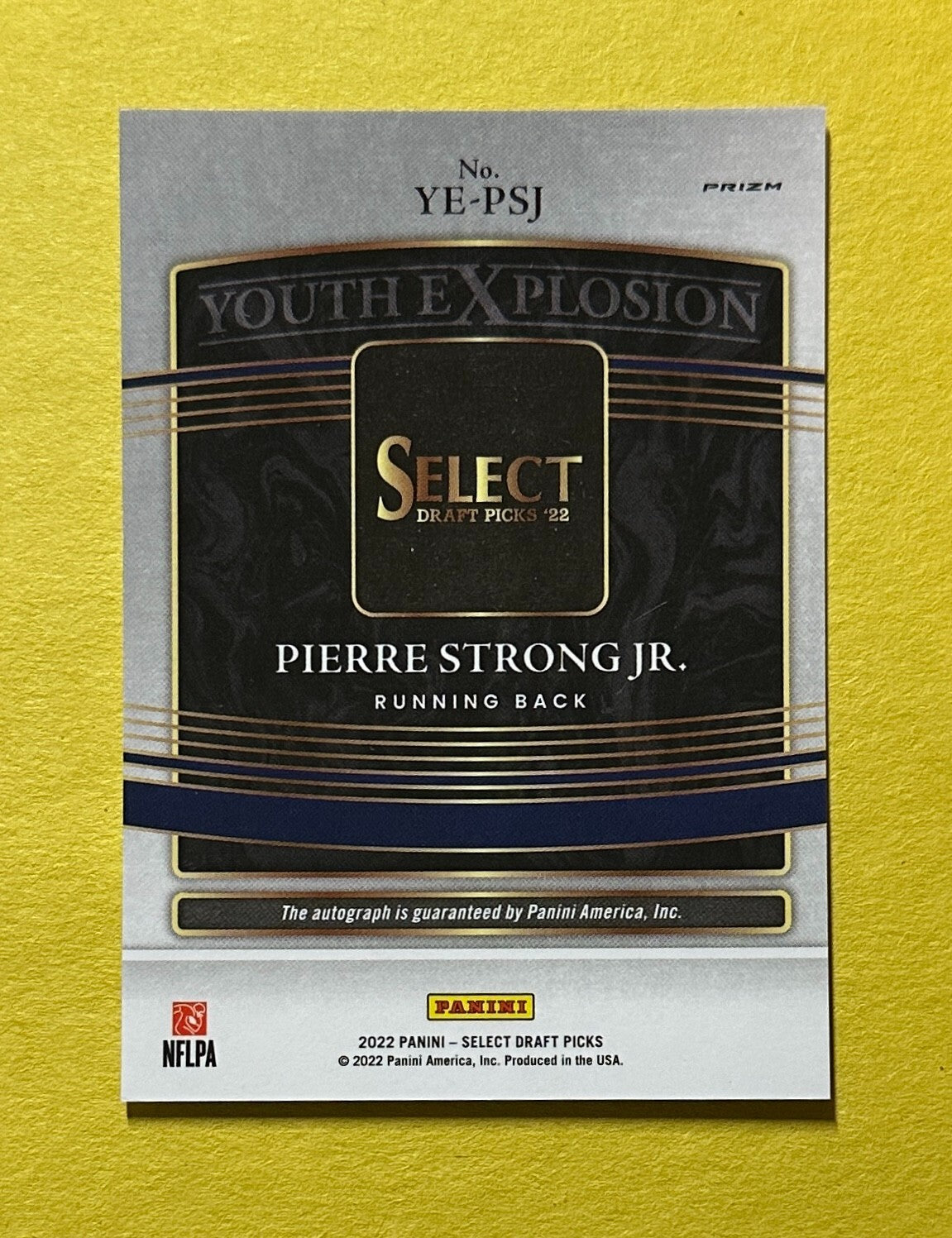 2022 PANINI SELECT DRAFT PICKS PIERRE STRONG JR. YOUTH EXPLOSION SILVER AUTO