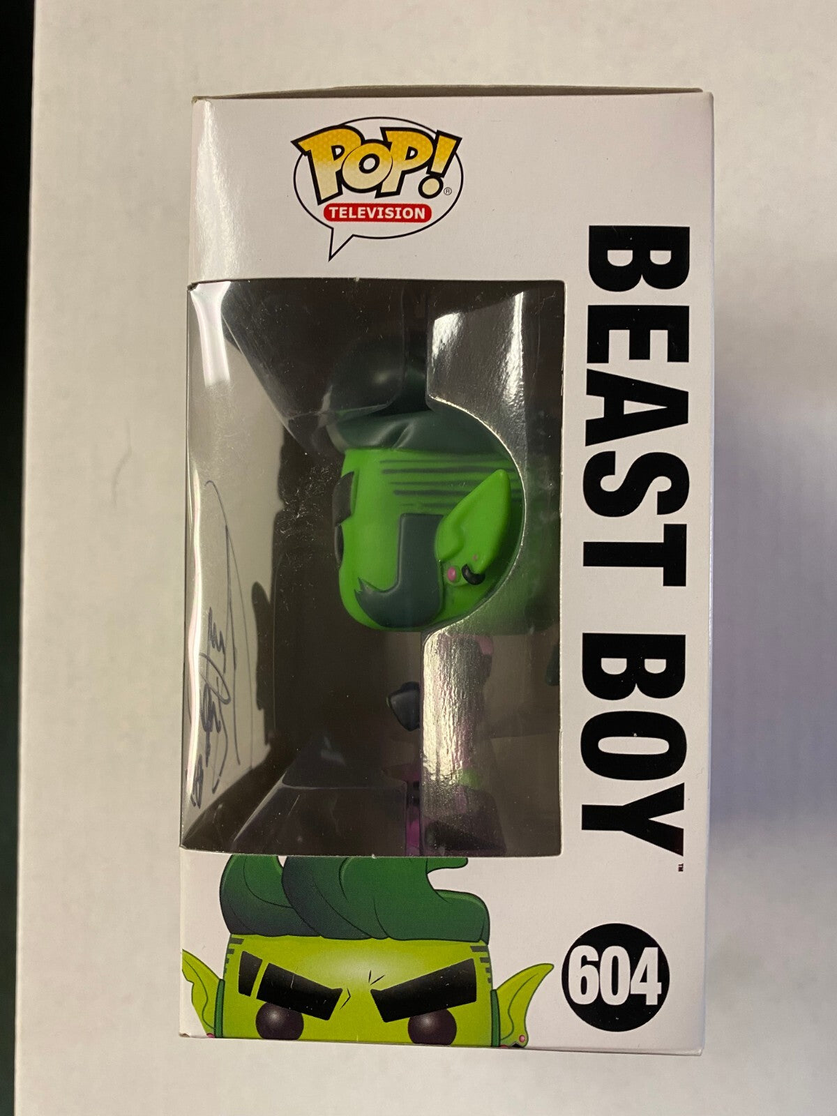FUNKO POP #604 TEEN TIANS GO! BEAST BOY GREG CIPES SIGNED FIGURE W/ORIGINAL BOX