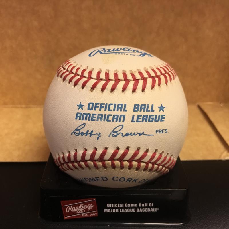 LEO GOMEZ BALTIMORE ORIOLES SIGNED A.L. BASEBALL W/COA 